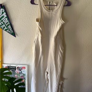 Urban Outfitters Cream Sleeveless Jumpsuit